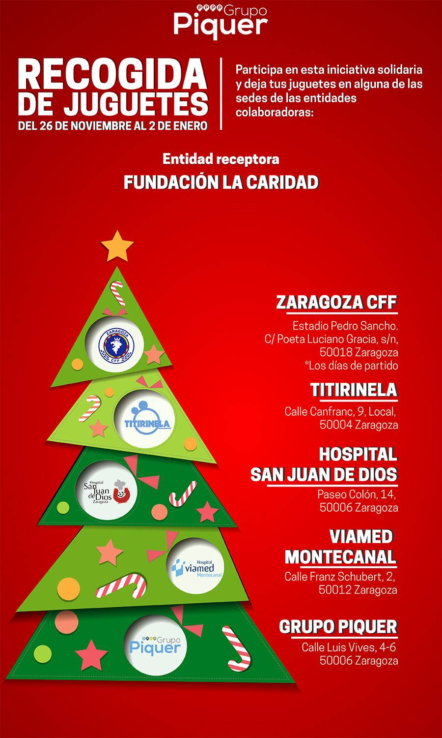 Campaña de recogida juguetes 2018 - Zaragoza Club de Fútbol Femenino